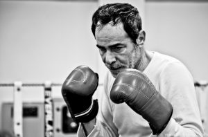 À l’entraînement avec son coach Bruno Maalem.