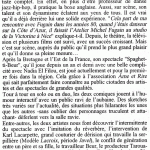 Article de presse dans La Provence avec l'intitulé "Café-Théâtre" sur le spectacle "Spaghetti-beur"