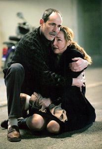 Prise de vue pendant le tournage du film "Coup d’éclat", avec Catherine Frot