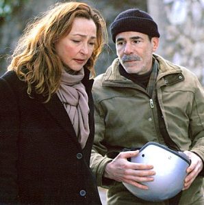 Prise de vue pendant le tournage du film "Coup d’éclat", avec Catherine Frot