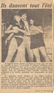 article de presse sur karim seghair intitulé "Ils dansent tout l'été" (Nice-Matin)