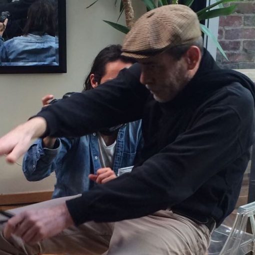 Karim pendant la tournage