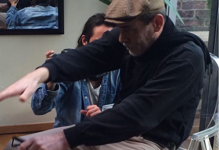 Karim pendant la tournage